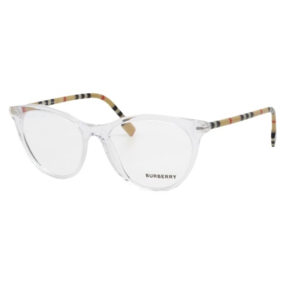 Burberry 2325 Clear Frame Plaid Sides Eye Glasses